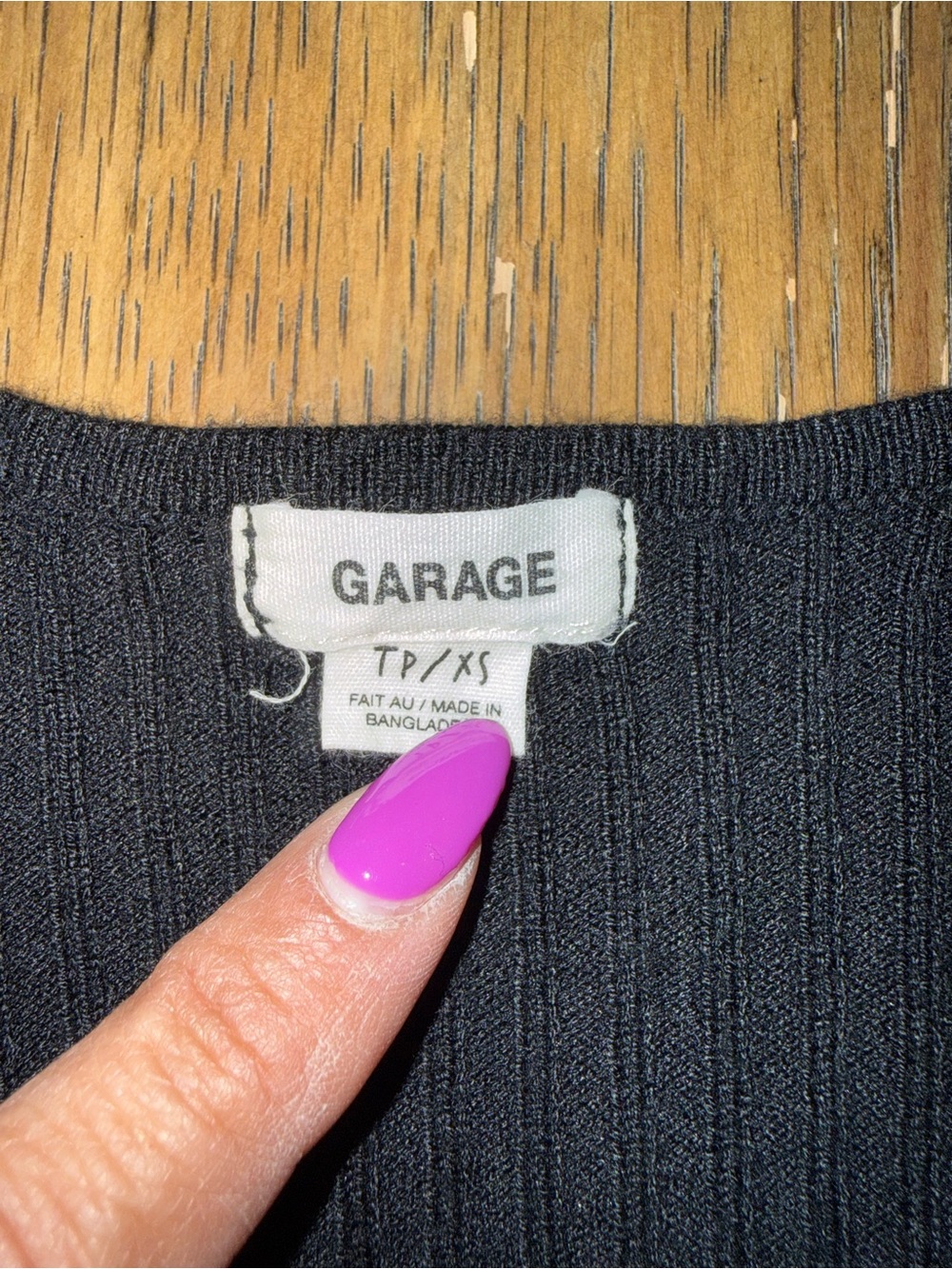 Garage Black Ribbed Knit Top - Picture 2 of 4